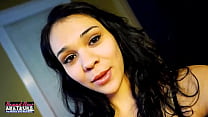 Skinny Brunette Coed Sabrina Sucks A Cock And Swallows The Cumshot!