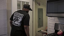 girl fucks with delivery man as husband leaves home