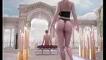 Hot angel with big tits and ass receives a young man with a huge cock (Full game in bio)