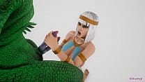 Reptile with two cocks breeds with an Egyptian priestess of love | Furry monster | 3D porn wild life