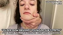 Older Dom Brushes Young Subs Teeth