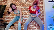 REBECA ADDAMS AND ANA SPEARS PEEING ON JEANS SHOW OFF