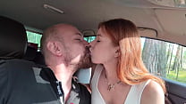 teen surprised while masturbating in the car
