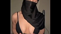 Solo hijab tease • muslim girl grabs her arab boobs like a nasty tit-hungry slut