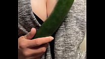 MILF masturbating with cucumber to HUGE squirting orgasm