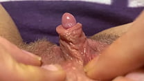 Big clit orgasm closeup
