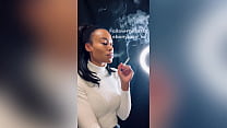 LEAKED: Sexy smoking model Ebony Foxx sensually smoking an all white cigarette