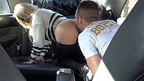 Blonde teen fucked in the ass and cummed in the car - ass destroyed - public - 4K