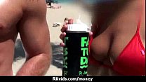 Desperate teen naked in public and fucks to pay rent 23