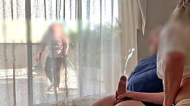 Hotel Maid's First Time: I Cum in Front of Her!