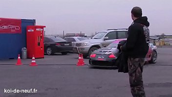 Girl gets her tits out in car
