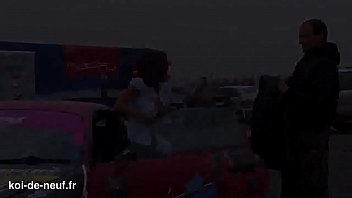 Girl gets her tits out in car