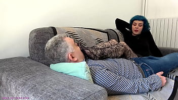 Dominant Emma Taco Deluxe makes her friend Gianluca to smell and worship stinky feet - Trailer