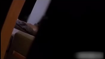 Stepdad spies teen 18yo stepdaughter masturbating on sofa in living room   