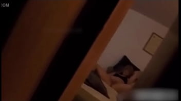 Stepdad spies teen 18yo stepdaughter masturbating on sofa in living room   