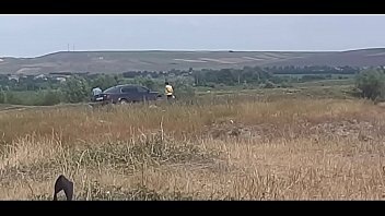 The whore wife fucks and sucks her husband's best friend's friend. In Public