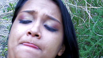 Amateur slut fucks outdoors