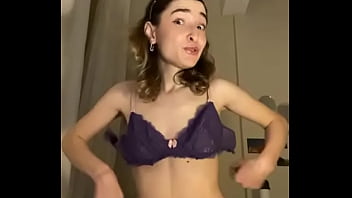 Solo teen has a small ass and shows off her tiny tits