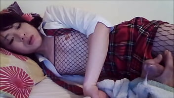 Asian tranny touches Herself Webcam
