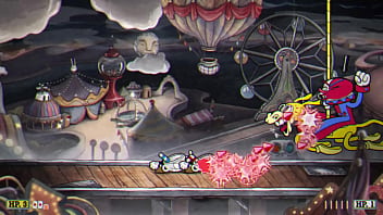 Comendo o burro e descabelando o palhaço em cuphead