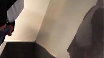 peeping crown pissing in public bathroom II