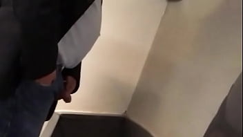 peeping crown pissing in public bathroom II