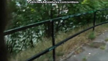 Passionate girl has sex in public place