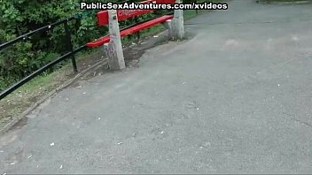 Passionate girl has sex in public place