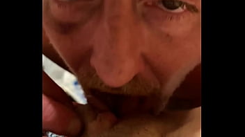 I suck her cum out with a straw and