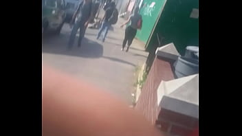 thumb guy follows gir  l with big ass   