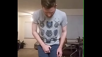 Whoops - cute slim ginger guy trying to hold in pants (omorashi)