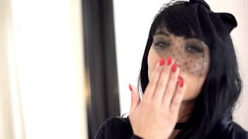 Blowjob in funeral veil