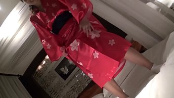 Red yukata dyed white with breast milk 1