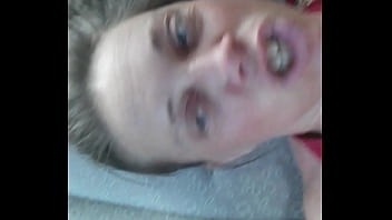 white whore in car