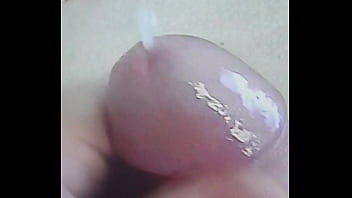 a quick cum shot on the bed with best friend watching