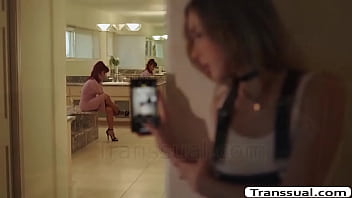 TS stepmom creampies her stepdaughter