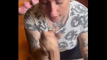 Doble cum and puke slut