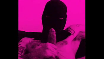 Slow stroking in a gimp mask