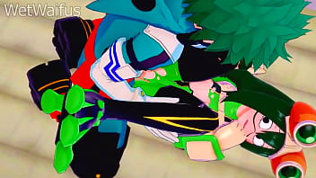 thumb tsuyu and deku  have private sex session after x session after x session after 