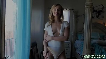 Naked teenager squats