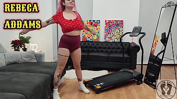 TREADMILL CHUBBY GIRL EXERSICES SHORT TIGHTS BIG ASS