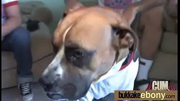 Ebony babe in group fucking 9