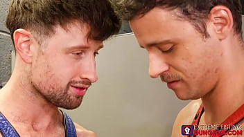 Bathroom ass fucking and fising with horny Nate Grimes