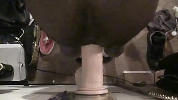 Taking dong anally standing up