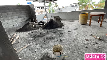 I sucked and fucked my boyfriend dick in construction site