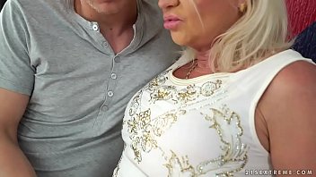 Big assed granny Anett riding her lover's cock