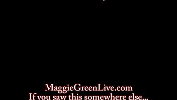 All Natural Blonde Maggie Green Stuff Panties in her Pussy!