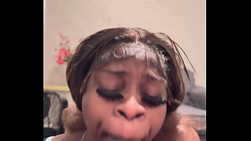 Breezy deep throat and cumshot