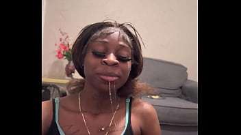 Breezy deep throat and cumshot