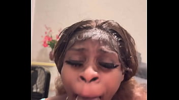 Breezy deep throat and cumshot
